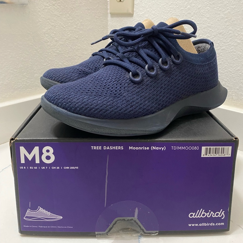 Allbirds Men's Tree Dashers Running Shoes Size 8M Moonrise (Navy)